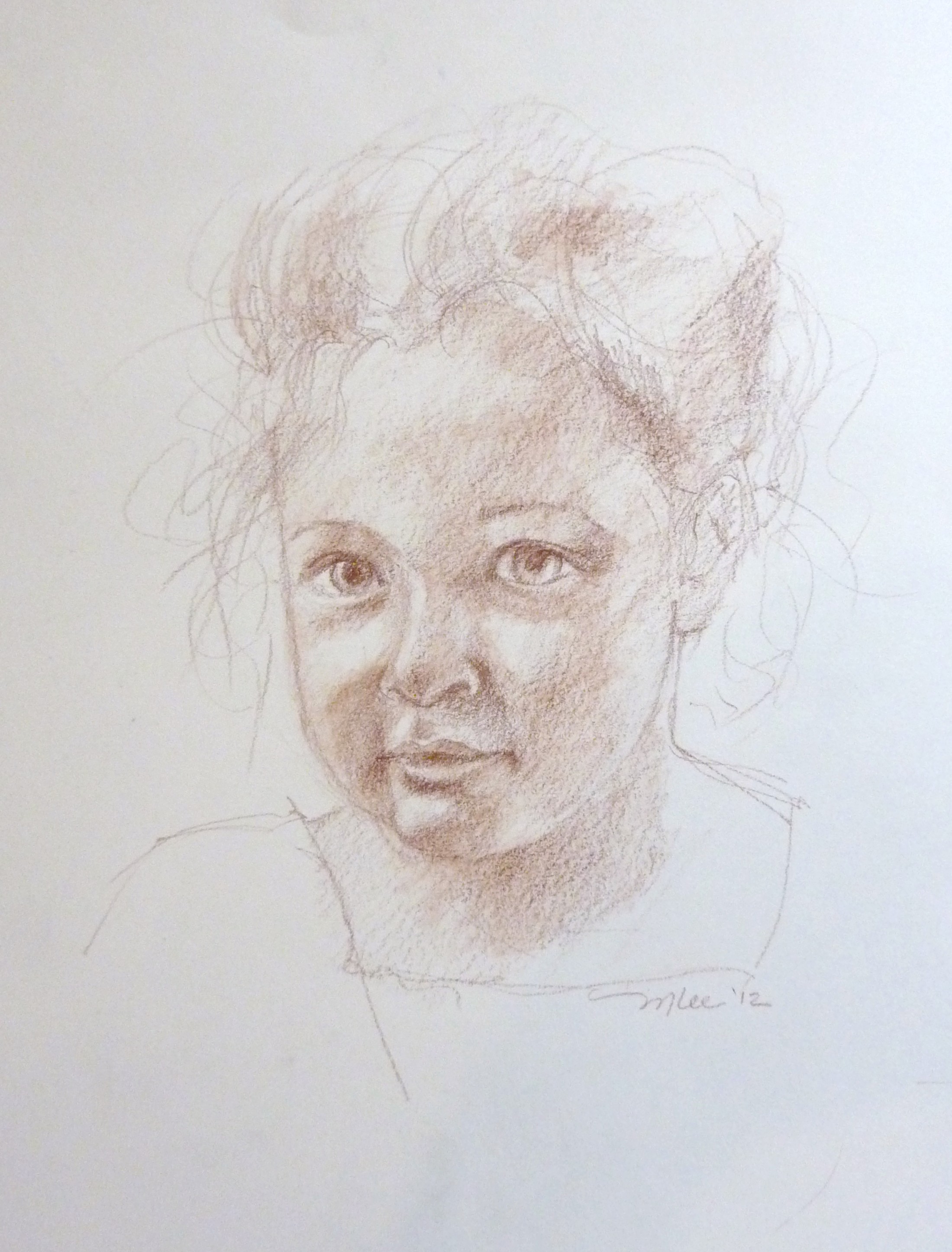 Conte Crayon Drawing Portrait – Marlene Lee Art